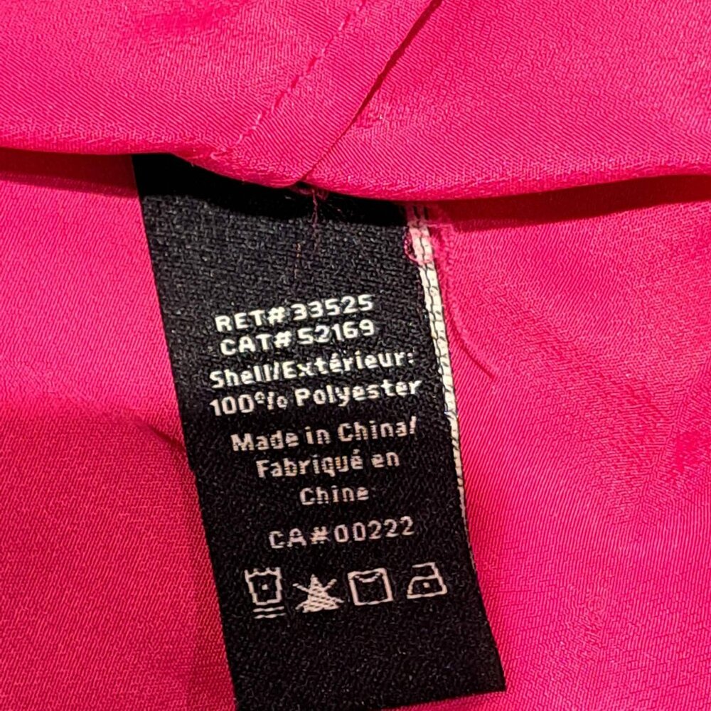 Bright pink sleeveless tank women's button down blouse shirt - Picture 5 of 9